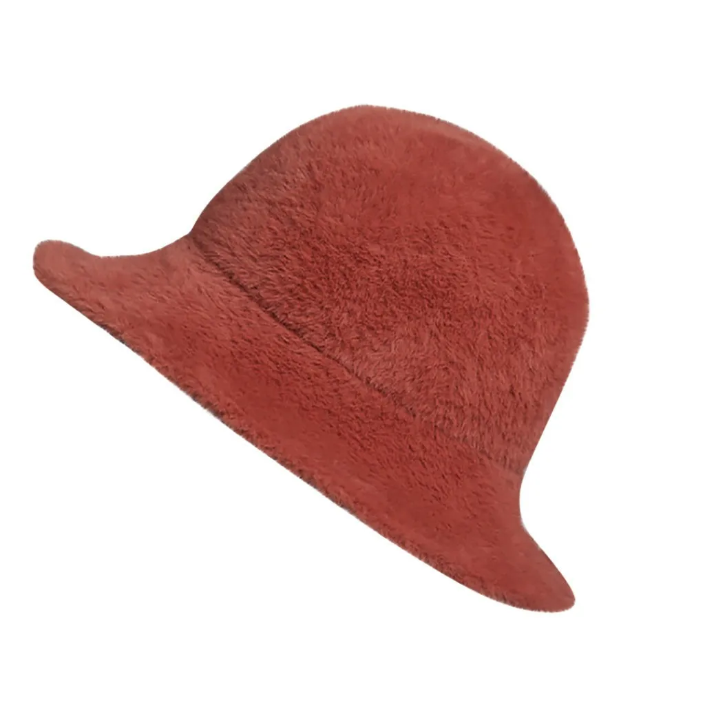 

Fashion Women Bucket Hats Casual Plush Thermal Woolen Hat Knitted Bucket Sun Cap апка женская head wear casual 2019 gift solid